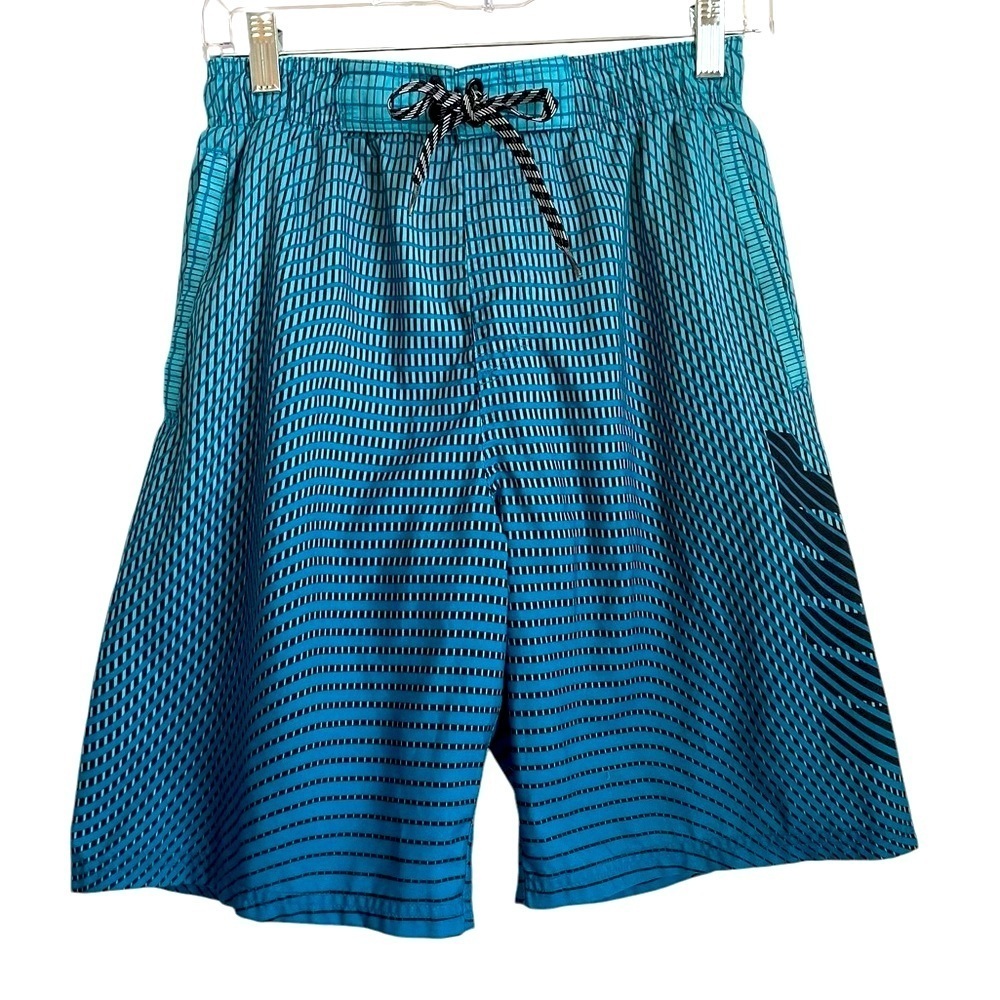 Nike Blue Geometric Print Board Shorts Swimwear Small